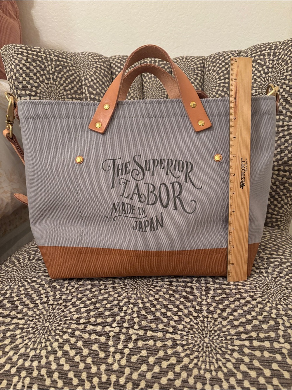 The Superior Labor Japan TSL Engineer Tote Bag Leather Detail Canvas for Planner - Picture 11 of 16